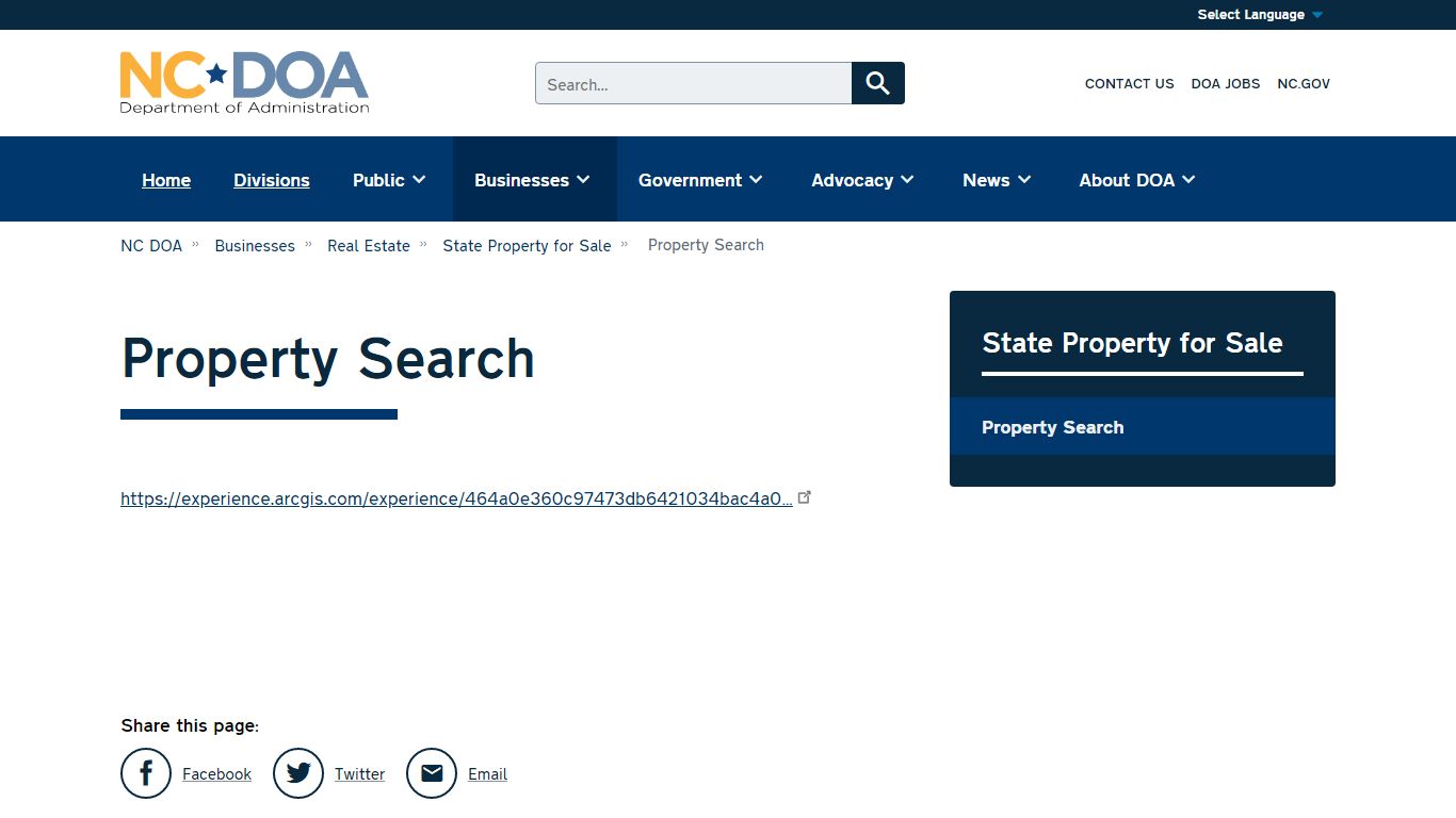 Property Search | NC DOA